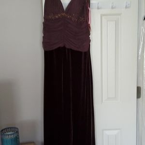 Sequin and velvet gown